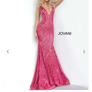 Jovani Fuchsia Sequin Prom Dress